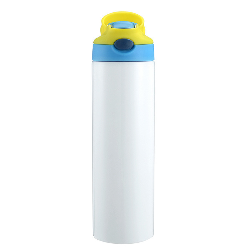 12oz 20oz Sublimation kids Children Water Bottle 350ml blank white Sippy Cup with flip lid straw Portable Stainless Steel Drinking tumbler for student