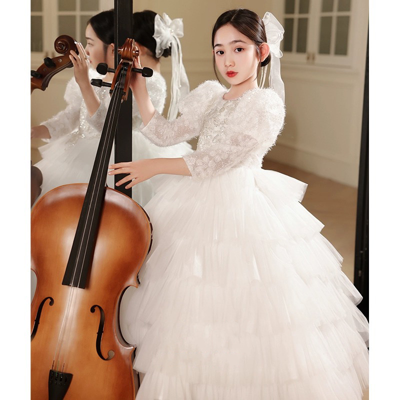 2024 white Flower Girl Dresses For Weddig Spaghetti Lace Floral Appliques Tiered Skirts Girls Pageat Dress ball gow tutu Kids Birthday Bridesmaids For