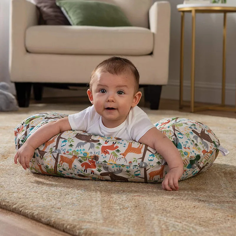 Baby Pillow With Removable Pillowcases Kids Neck Pillow Baby Support Cushion U-Shaped Soft Cartoon born Baby Lying Pad 240315