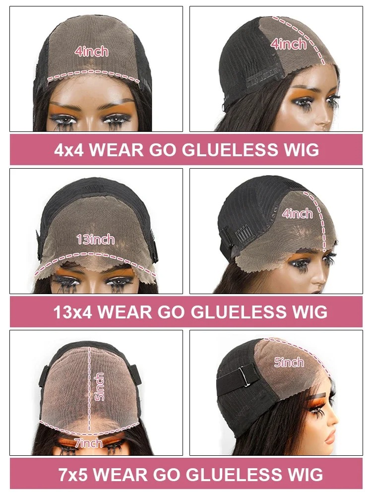 Glueless Wig Human Hair Ready To Straight Front Closure Bleached Konts Preplucked Hairline Wear And Go Pre Cut Lace