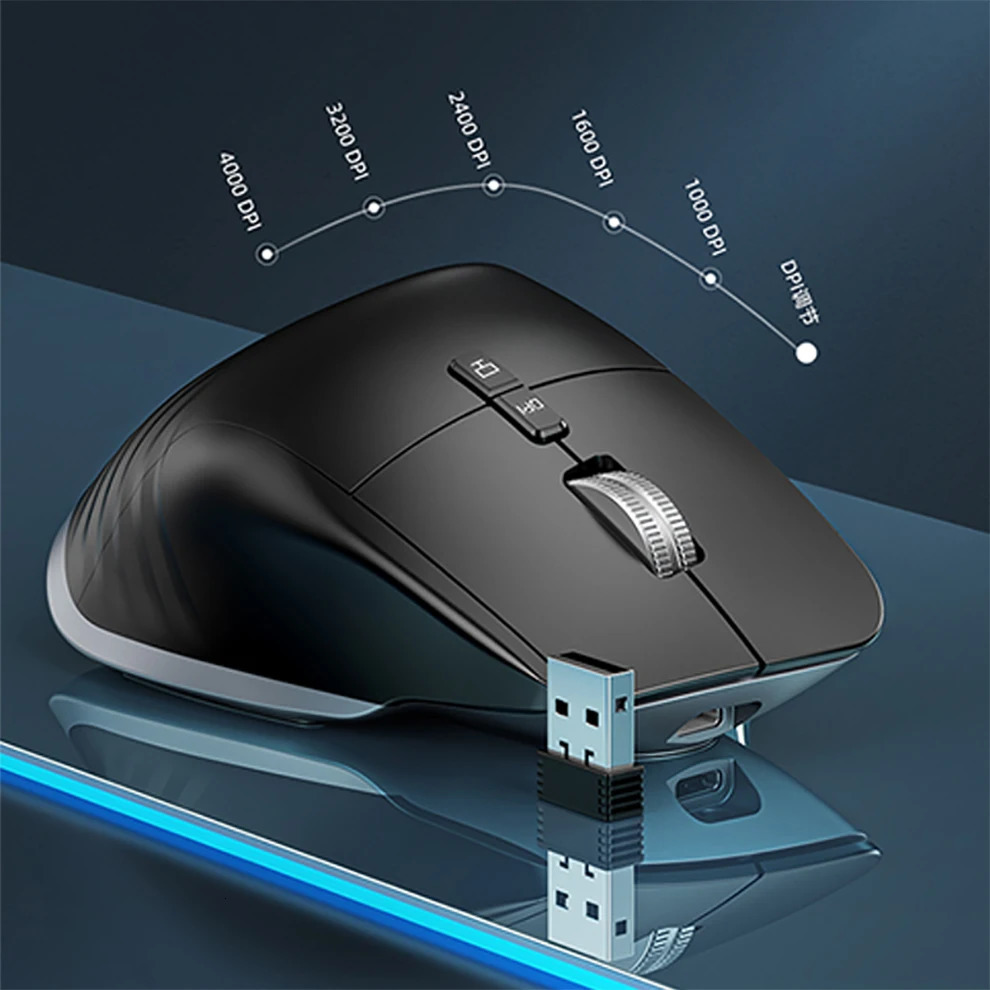 Mulvice Wireless Mouse Bluetooth 50 30 24G Portable Optical Ergonomic Right Hand Computer Mice 240314
