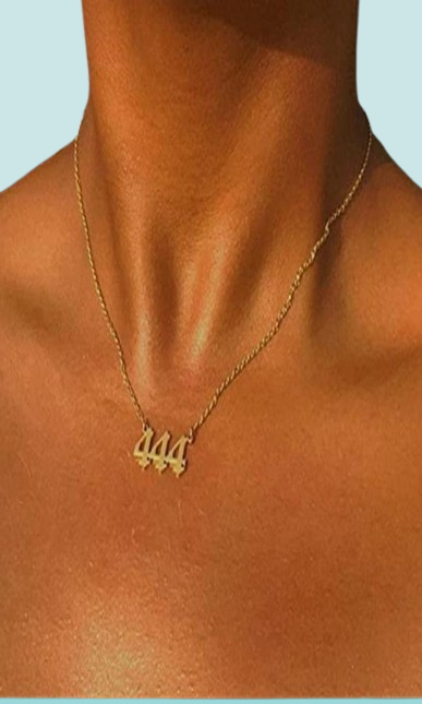 Pendant Necklaces Angel Number Necklace 111 222 333 444 555 666 777 888 999 Gold Plated Stainless Steel Numerology Jewelry N2UE