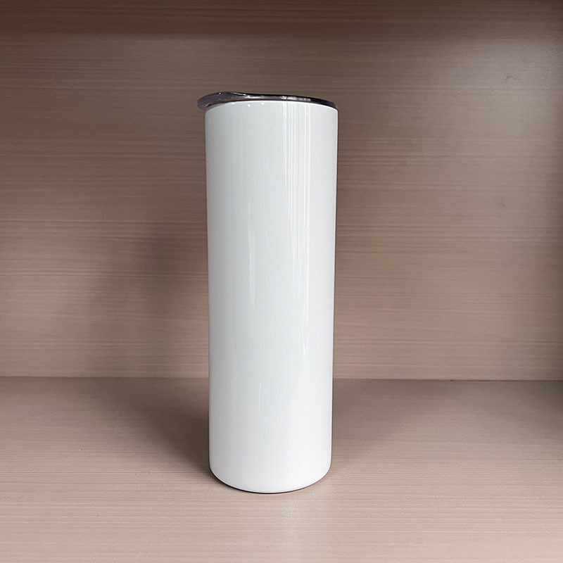 15oz 20oz 30oz Flat bottom Sublimation Tumblers with lid straw blank white Stainless steel sharp edge Straight Skinny coffee cup insulated vacuum wate