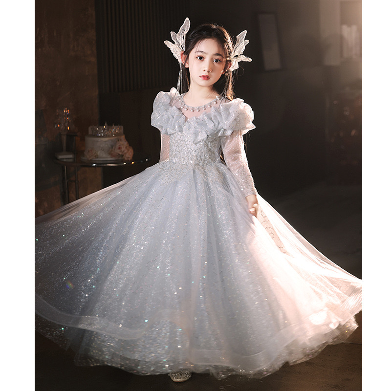 Girls Dresses Plus Size Princess Party Lace Flower Girl Baby Summer Wedding Birthday Children Clothing 2 4 6 8 10 12 14 Tulle Kids Christmas Ceremonia