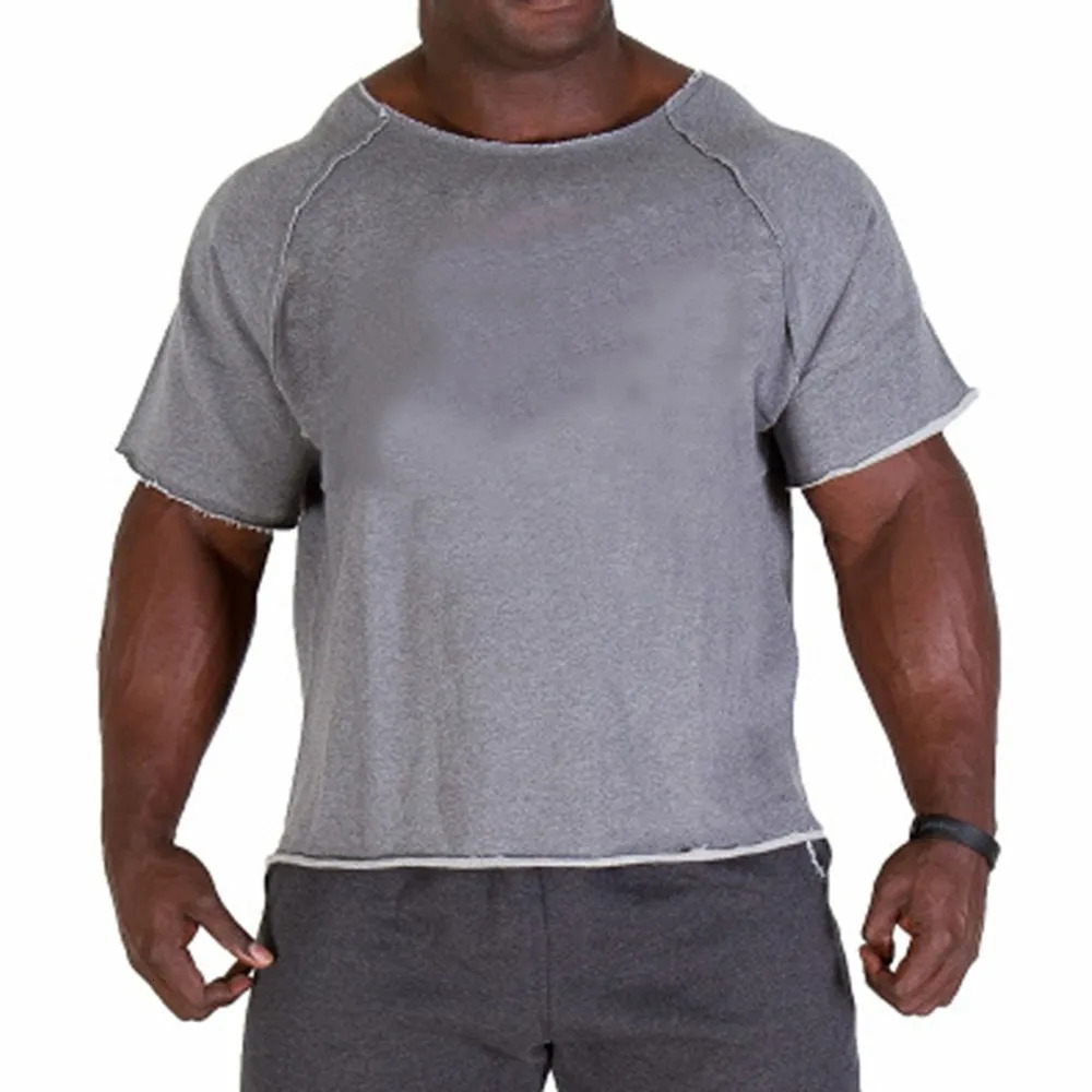 Men Casual Batwing Rag Shirt Male ONeck Cotton Gym TShirt Fitness Wear Breathable Bodybuilding Workout Muscle Tee Top 240312