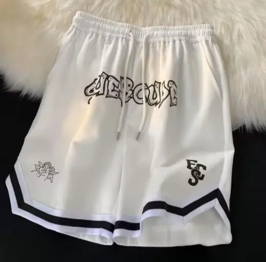 Casual Five-point Pants Men Baggy Straight Casual Short Pants Y2K Streetwear Fashion Beach Seaside Casual Short Pants 240319