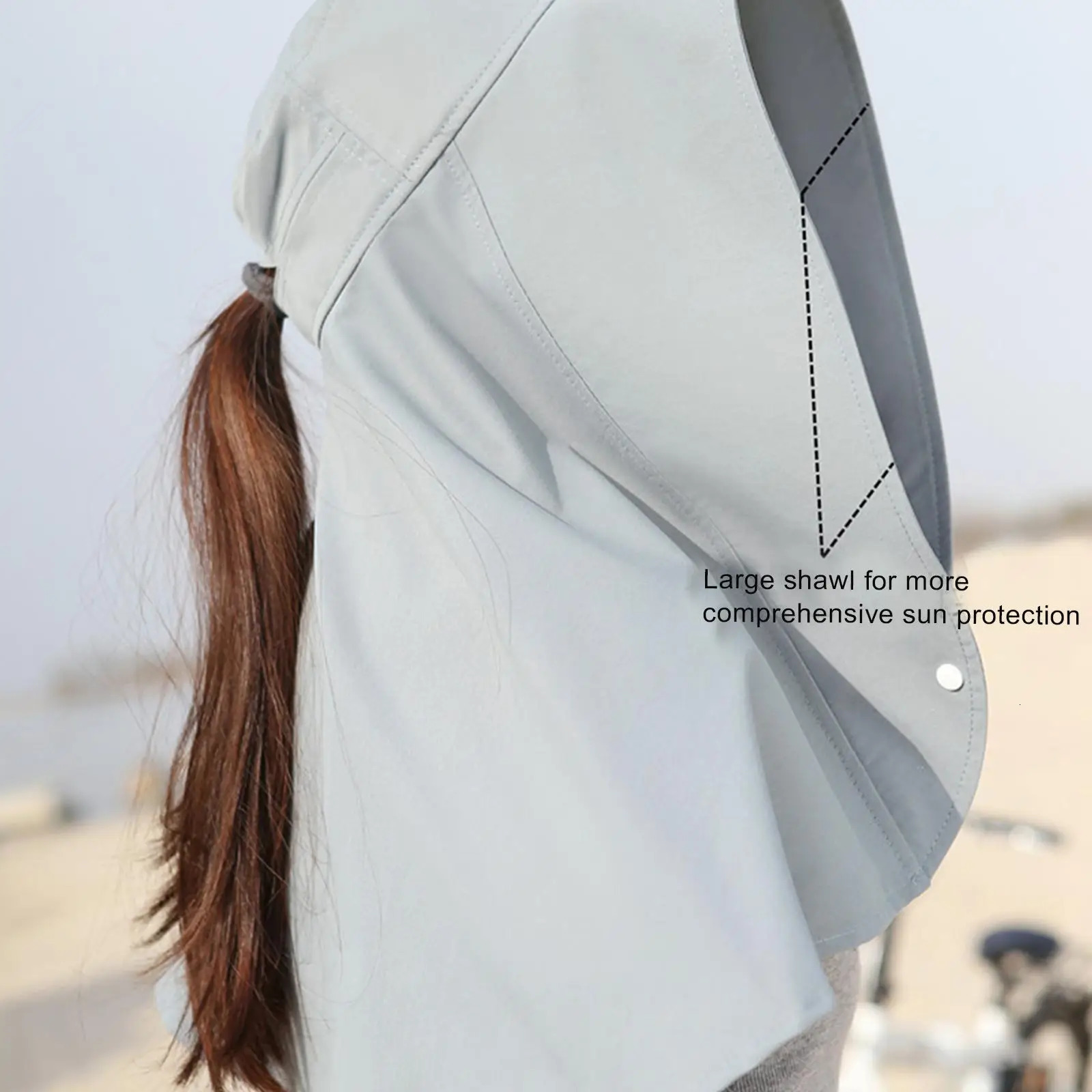 Summer Sunscreen Hat Womens Antiultraviolet Sunshade Sun Cycling Neck Guard Shawl Facecovering Fisherman 240309