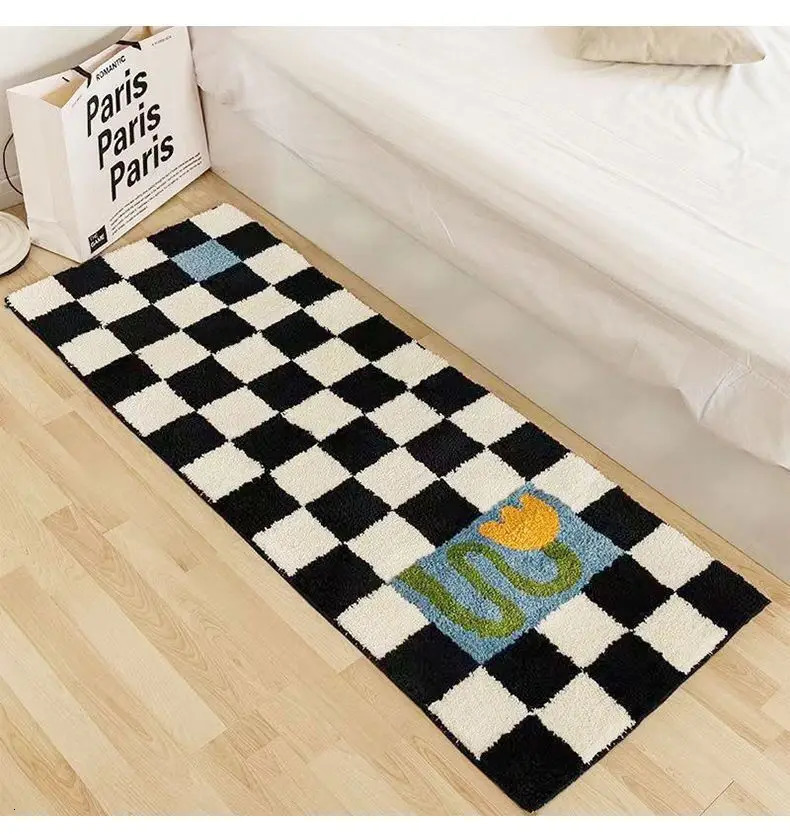 INS Fluffy Soft Bedroom Carpet Cute Childrens Bedside Rug Kids Non-Slip Baby Playmats Long Living Room Mats Alfombra 0322 H260226