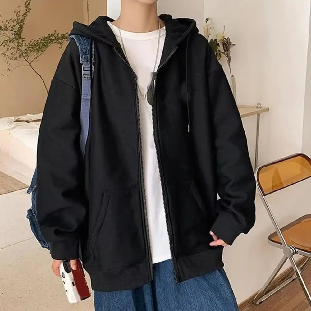 Classic Blank Zip Up Hoodies Unisex Fashion Zipper Hoodie Men Zipup Plain Hooded Sweatshirt For Sudadera Con Capucha Felpo 240315