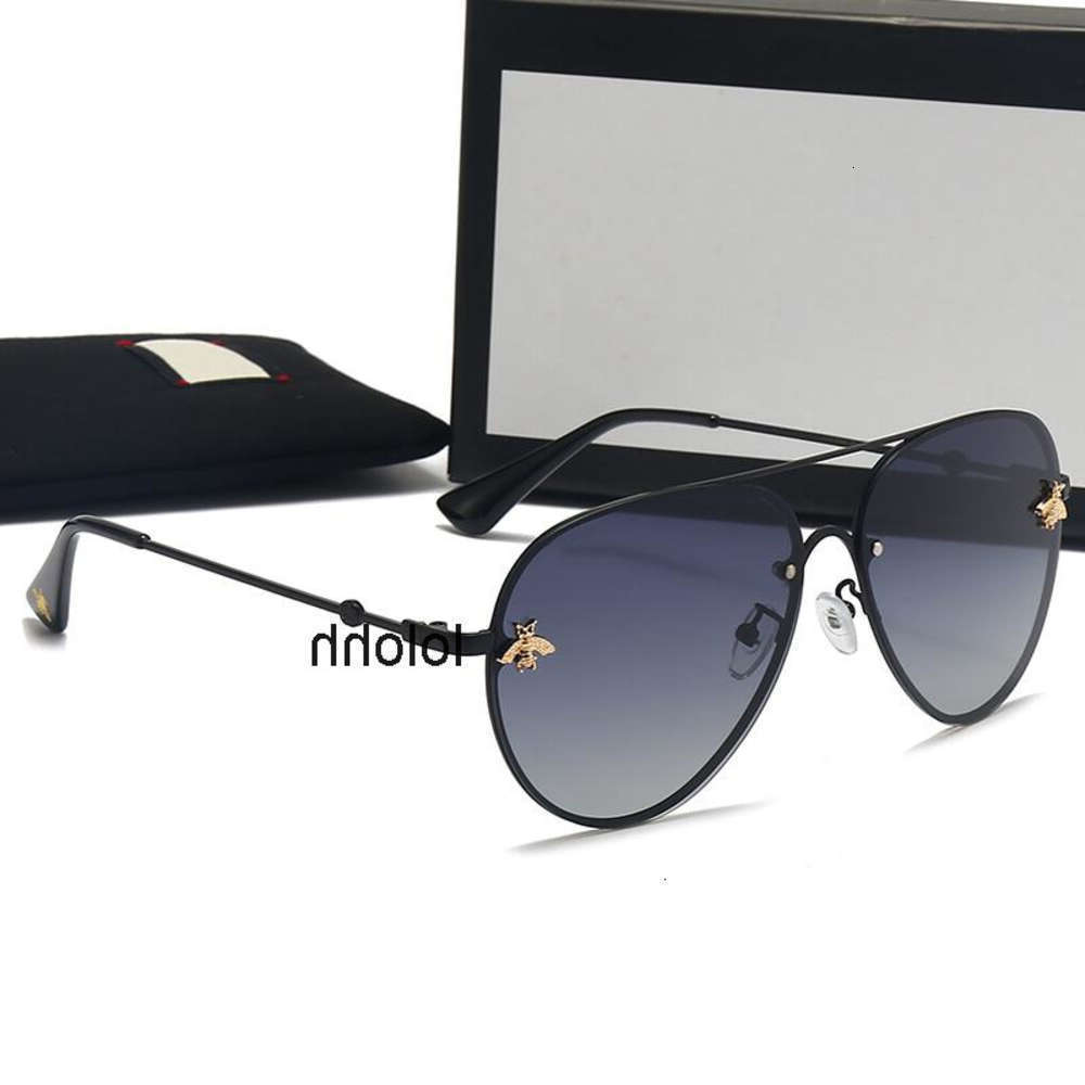 brand designer sunglasses little bee fashion new metal large frame retro men and women high-end glasses uv400 gg unglassesоgucciiаgucciе4H5O
