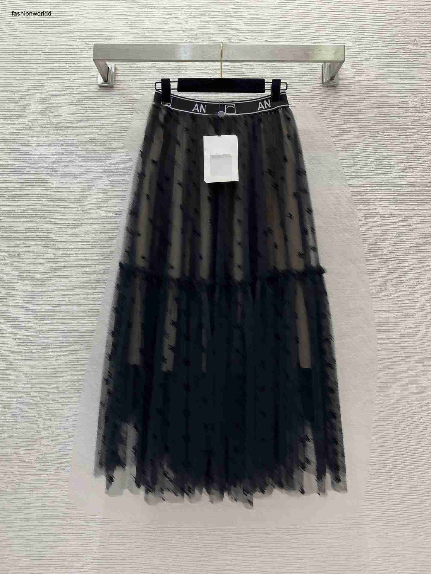 Designer skirt Women pleated skirts brand long skirt fashion logo Summer woman Perspective gauze skirts womens travel clothing Mar 25