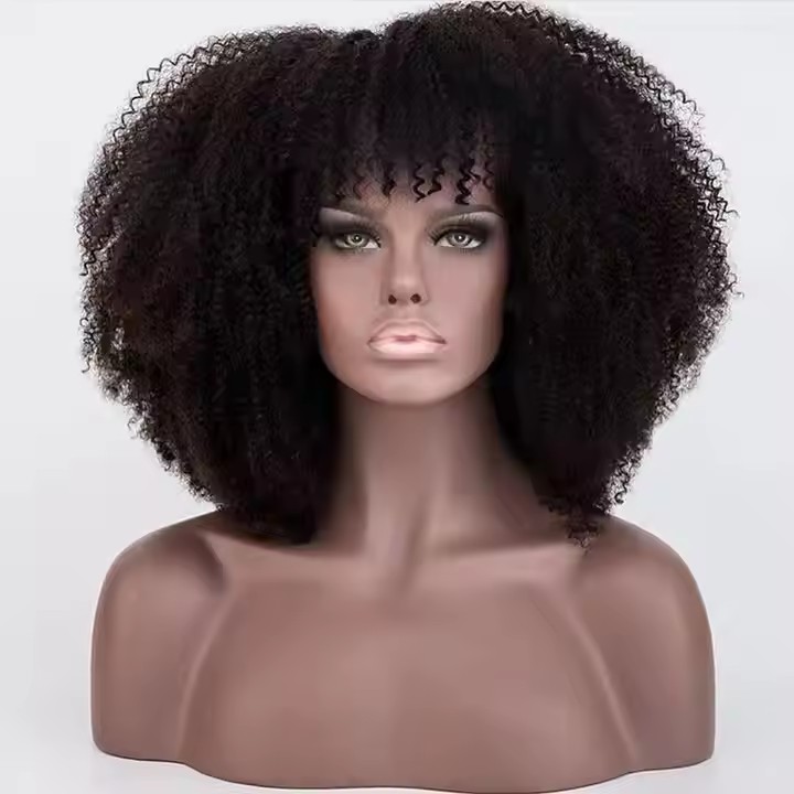 Trendy indian remy curly human hair bob glueless machine made wig with baby hair 250 density afro kinky jerry curl short hair wig for girl lady cheap 