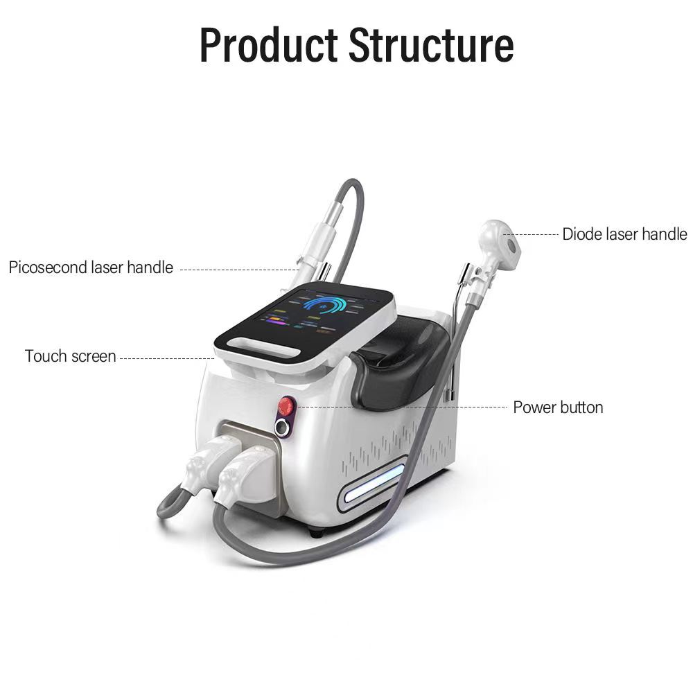 High-efficiency Picosecond Pico 808 Diode Laser Ndyag Tattoo Hair Removal Skin Rejuvenation Portable Professional Laser Factory Directly