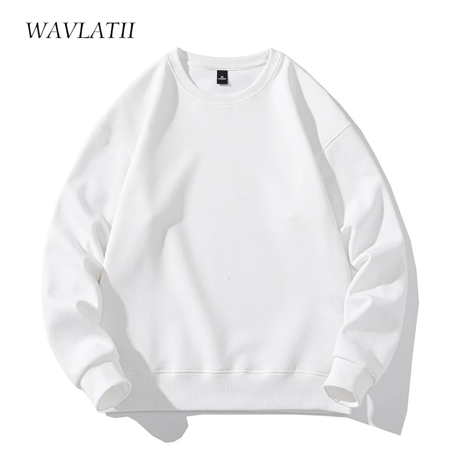 WAVLATII Oversized Sweatshirts for Women Casual White Black Hoodie Female Grey Long Sleeve Tops Spring Autumn WH2392 240318