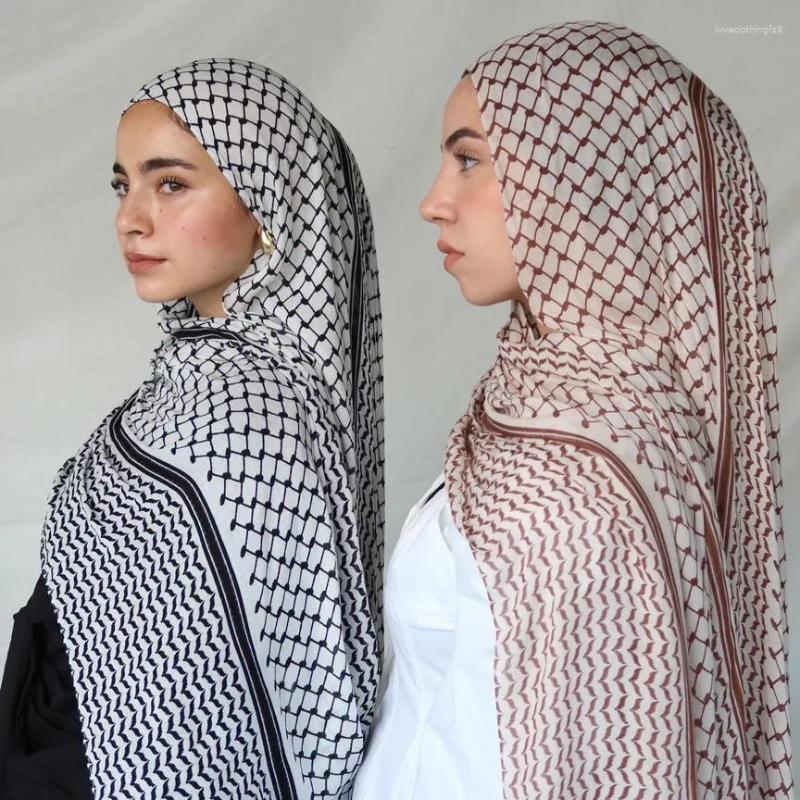 Keffiyeh Hijab: Chiffon Printed Muslim Headscarf For Palestine Ramadan