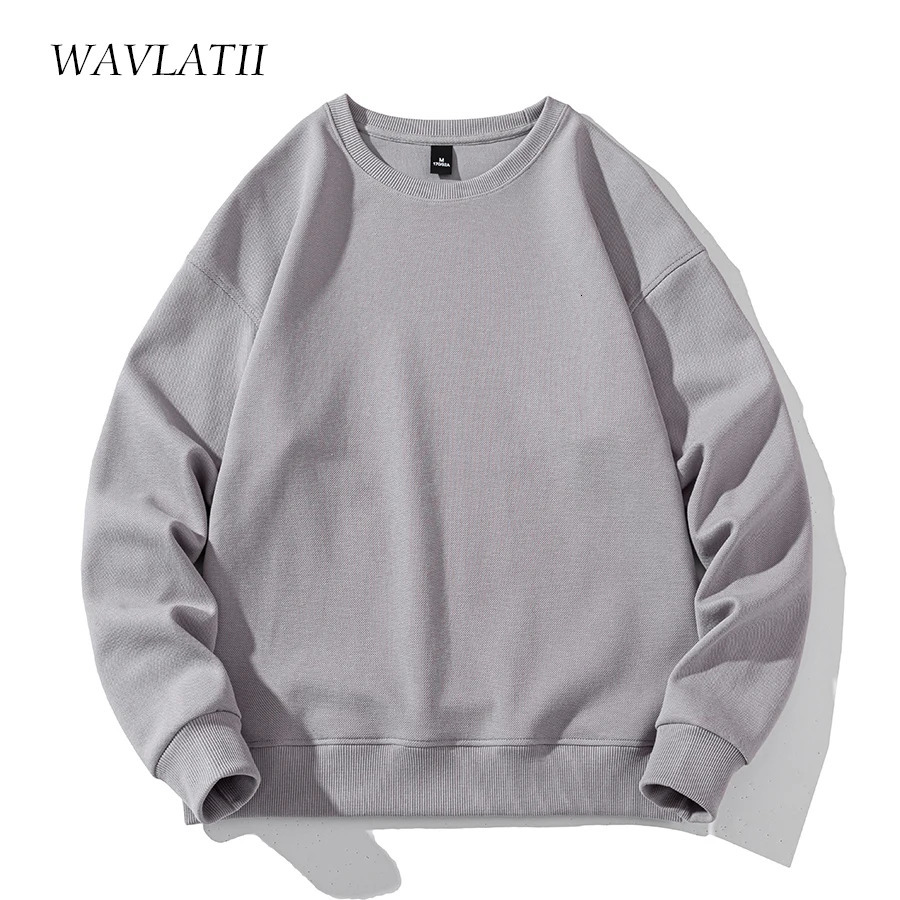 WAVLATII Oversized Sweatshirts for Women Casual White Black Hoodie Female Grey Long Sleeve Tops Spring Autumn WH2392 240318