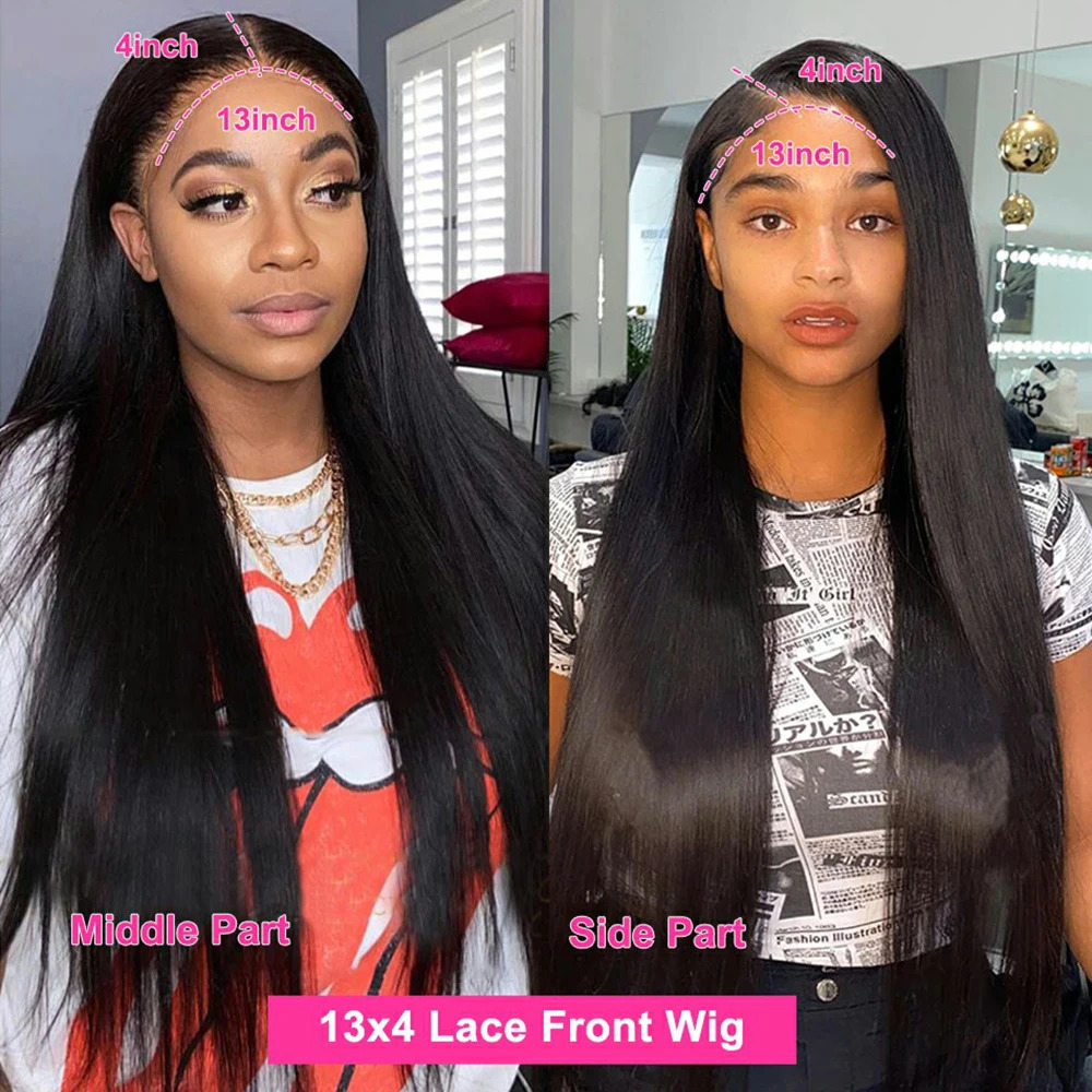 30 36 Inch Bone Straight 360 Lace Frontal Wigs Brazilian 13x4 13x6 Lace Front Human Hair Wigs For Women 180 Density Glueless Wig 240314
