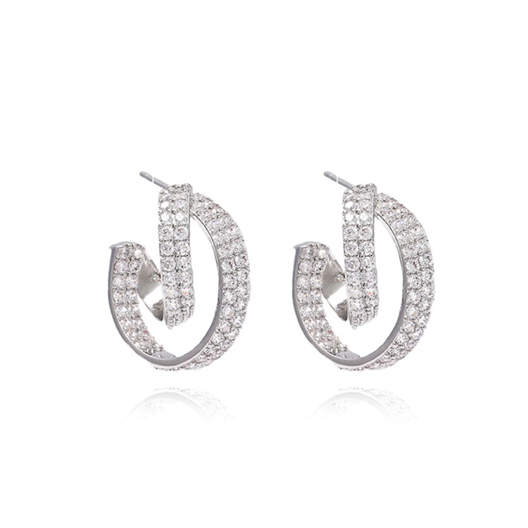 Sier S Sterg Stud Earrings: Pave 5A Cubic Zirconia CZ Dia Gemstone Jewelry Cross Earring for Women 4 terg ier tud