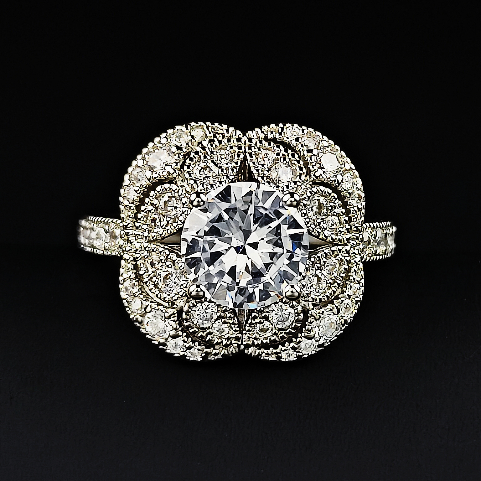 2024 Handmade Wedding Rings Vintage Jewelry 925 Sterling Silver Round Cut White Topaz CZ Diamond Gemstones Party Women Bridal Flower Ring For Mother D