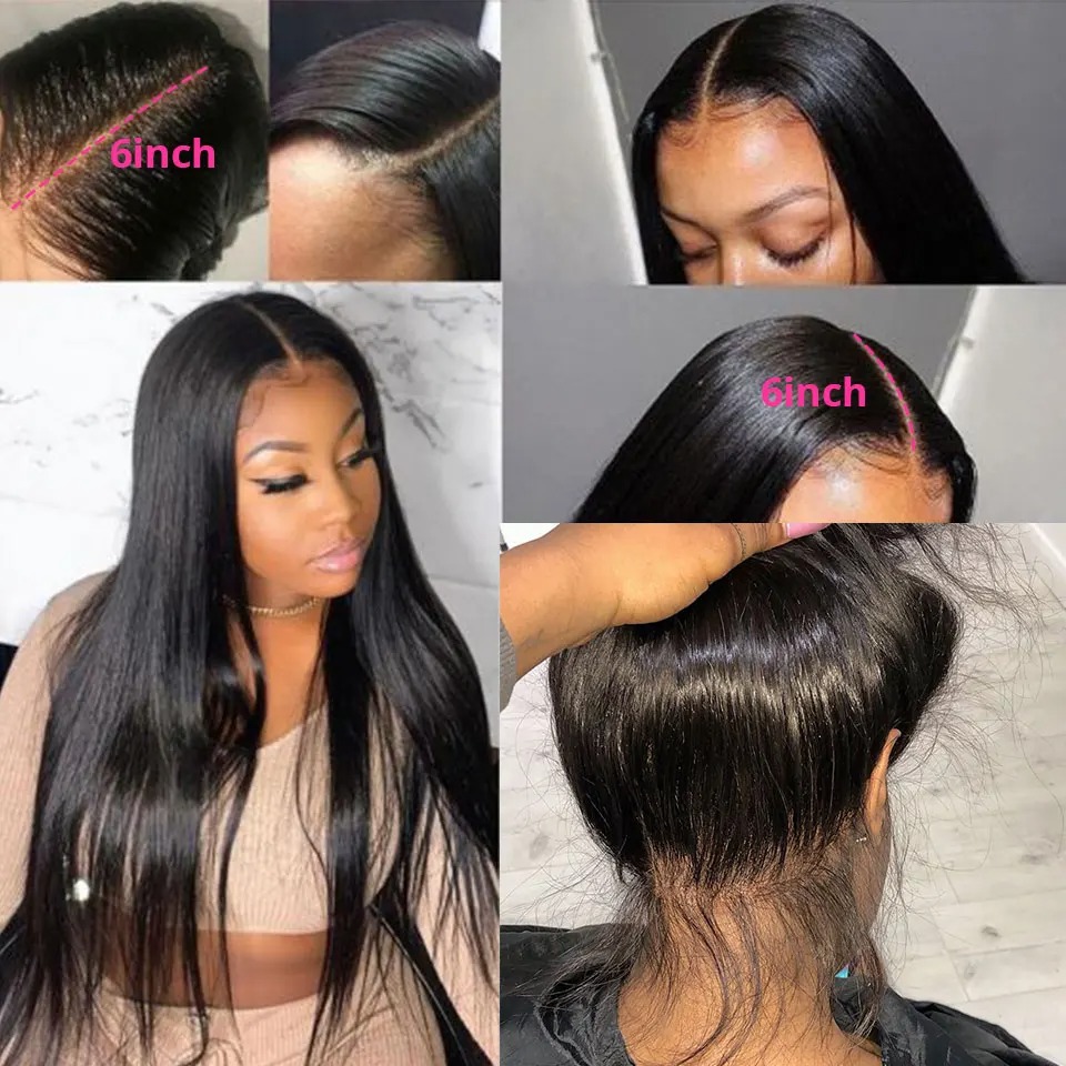 13X6 HD Frontal 13X4 Lace Pre Plucked Glueless Straight Bone Wigs Brazilian Human Hair Wig On Sale
