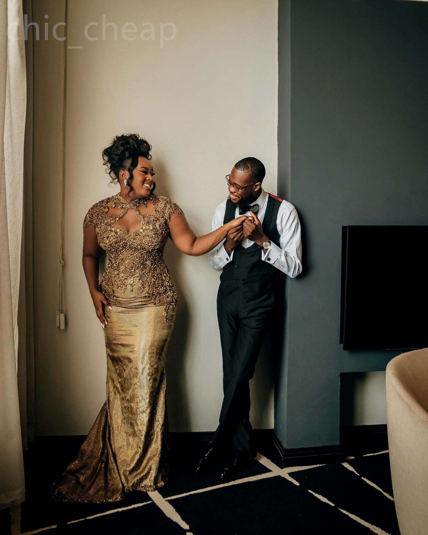 Aso Ebi Brown Urious Mermaid Prom Dress Beaded Lace Evening Formal Party Second Reception Th Birthday Engagement Gowns Dresses Robe De Soiree Z Lz0304