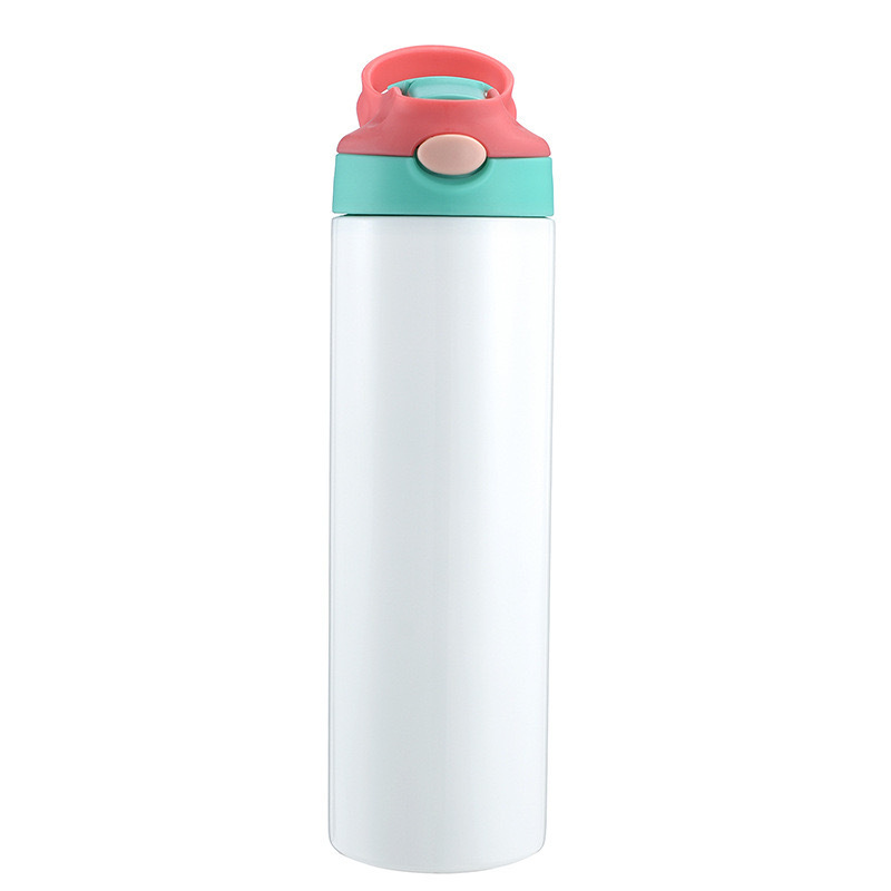 12oz 20oz Sublimation kids Children Water Bottle 350ml blank white Sippy Cup with flip lid straw Portable Stainless Steel Drinking tumbler for student