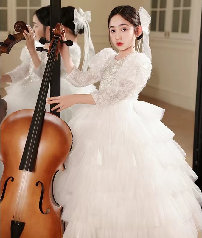 2024 white Flower Girl Dresses For Weddig Spaghetti Lace Floral Appliques Tiered Skirts Girls Pageat Dress ball gow tutu Kids Birthday Bridesmaids For