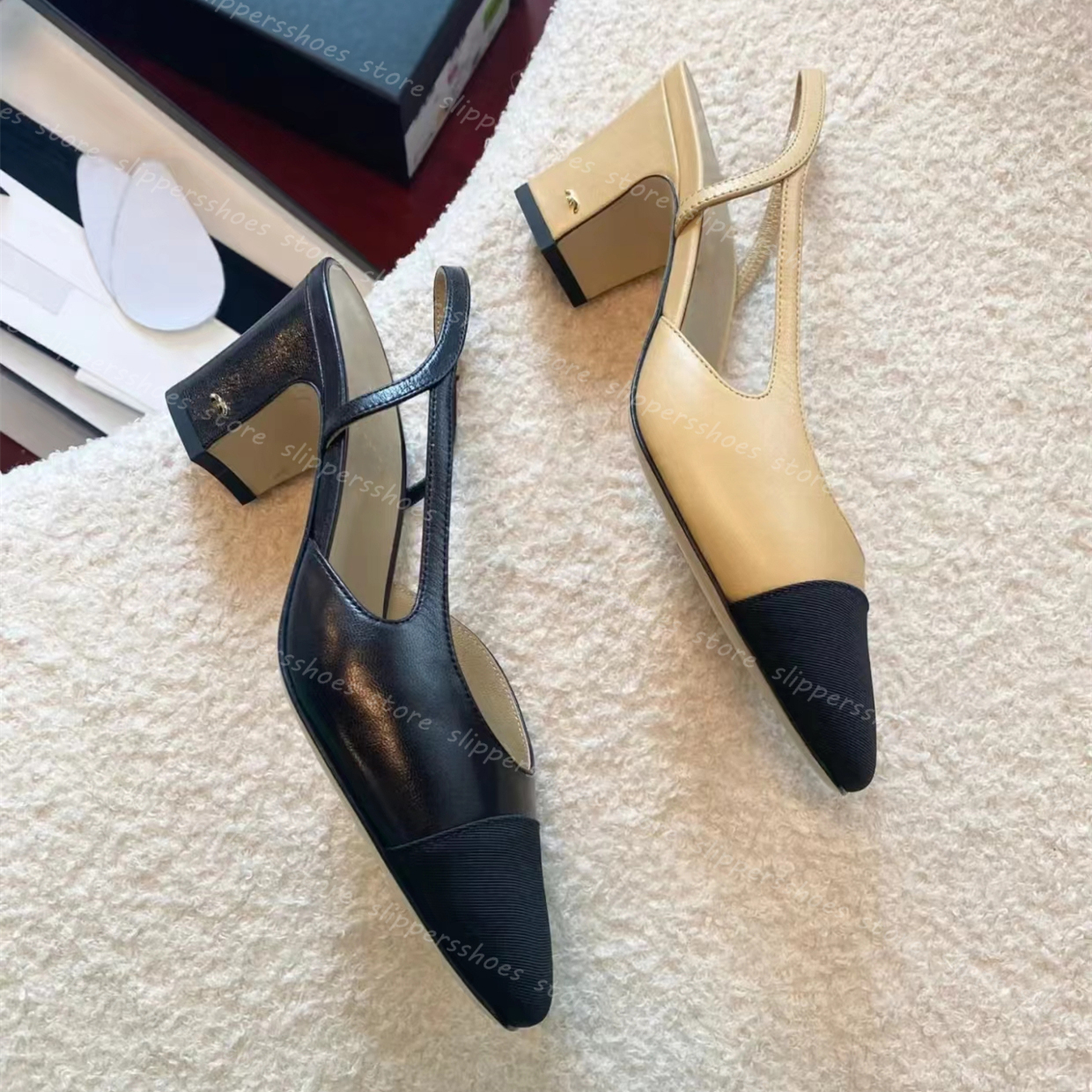 Chan C women slingbacks sandal Dress Shoes chains Flats Shoes espadrilles sandals ladies party wedding dress shoes chunky high heels slipper pumps loafers