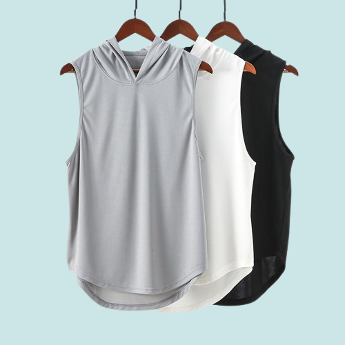 Yoga Outfit Gym Clothing Fitness Men Cotton Tanktop With Hooded Mens Bodybuilding Stringers Tank Tops Workout Singlet Sleeveless S