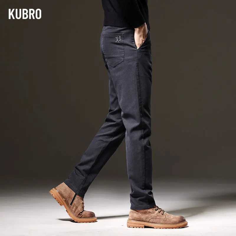 Men's Jeans KUBRO Brand 2023 Spring Business Casual Mens Bag Jeans Dress Trendy Pants High Elasticity Full Matching Trousers Dzinsy M ski Y2KL240