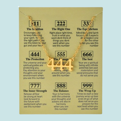 Pendant Necklaces Angel Number Necklace 111 222 333 444 555 666 777 888 999 Gold Plated Stainless Steel Numerology Jewelry N2UE