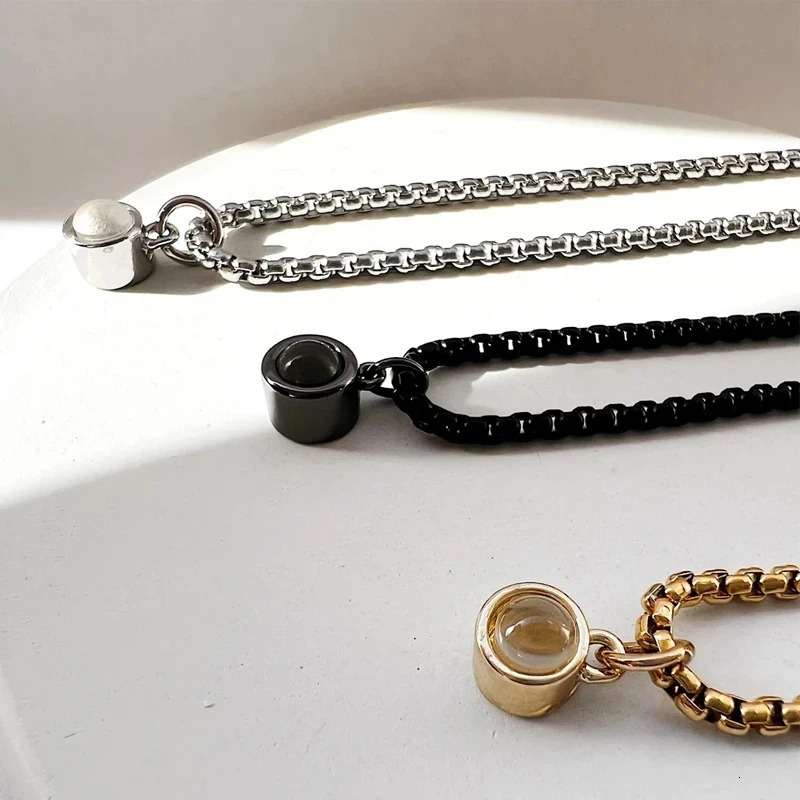 Projection Po Necklace For Men Personalized Memorial Jewelry Dad Boyfriend Custom Anniversary Father Family Christmas Gif 240309