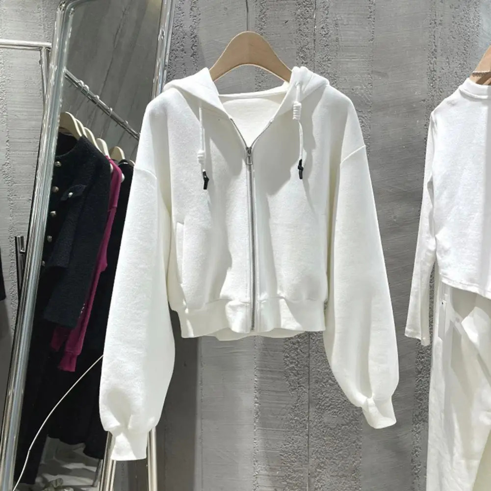 Women Letter Embroidery Hoodies Autumn Winter Vintage Zipper Long Sleeve Jacket Coat Harajuku Casual Loose Hooded Sweatshirt 240318