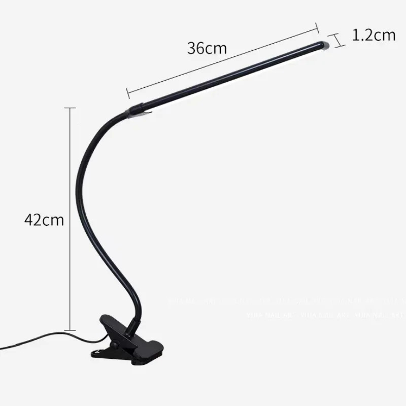 Nail Desk Lamp Led Clip-On Clamp Table Lamp Bendable Nail Fill Light Eye Lamp Professional Embroidery Tattoo Nail Salon Tools 240321