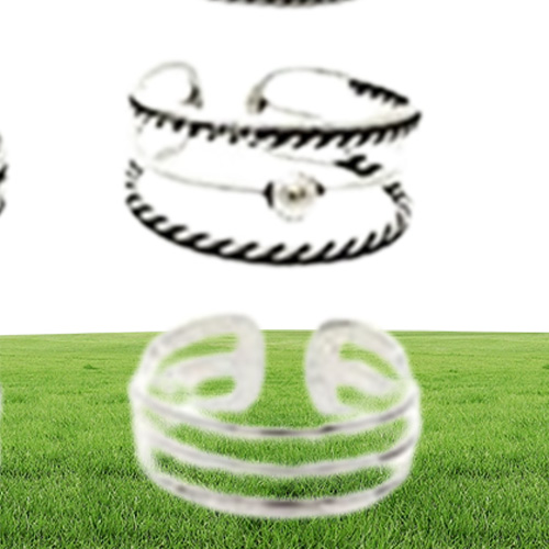 24pcsset Open Toe Rings Silver Plated Toe Rings Fashion Beach Jewelry Accessories Bohemia Style Feet Toe Rings