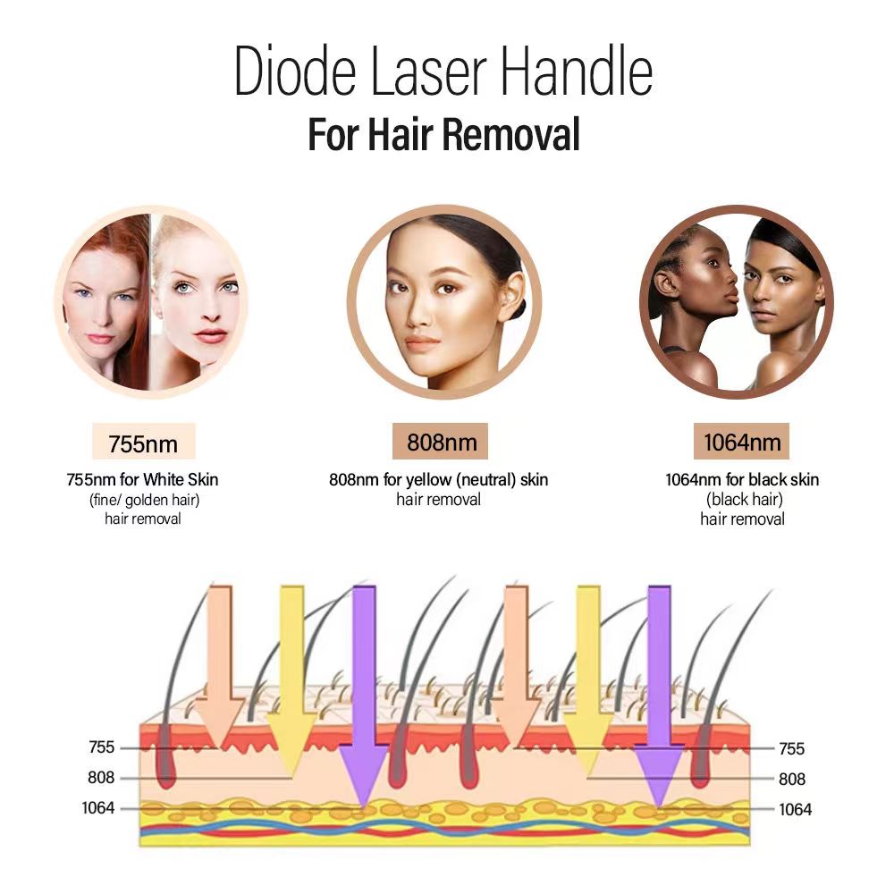 Depilation Portable 3 Wavelength 755 808 1064nm Diode Laser Hair Removal Machine Professional Pico Laser Tattoo Removal 2in1 Beauty Salon Device