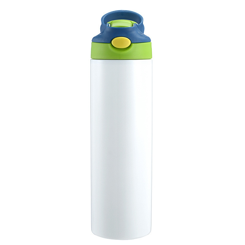 12oz 20oz Sublimation kids Children Water Bottle 350ml blank white Sippy Cup with flip lid straw Portable Stainless Steel Drinking tumbler for student