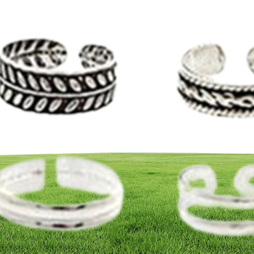 24pcsset Open Toe Rings Silver Plated Toe Rings Fashion Beach Jewelry Accessories Bohemia Style Feet Toe Rings