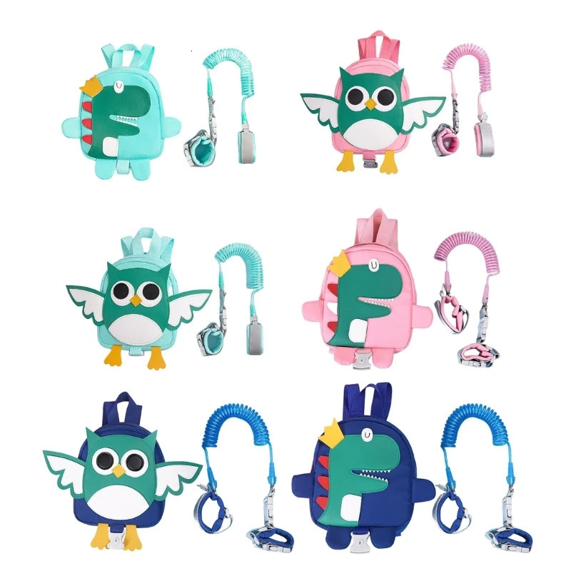 Toddler Leashes Backpack Kid Backpack Harness with Leash Cartoon Safety AntiLost Strap Rucksack Walking Safety Backpack 240314