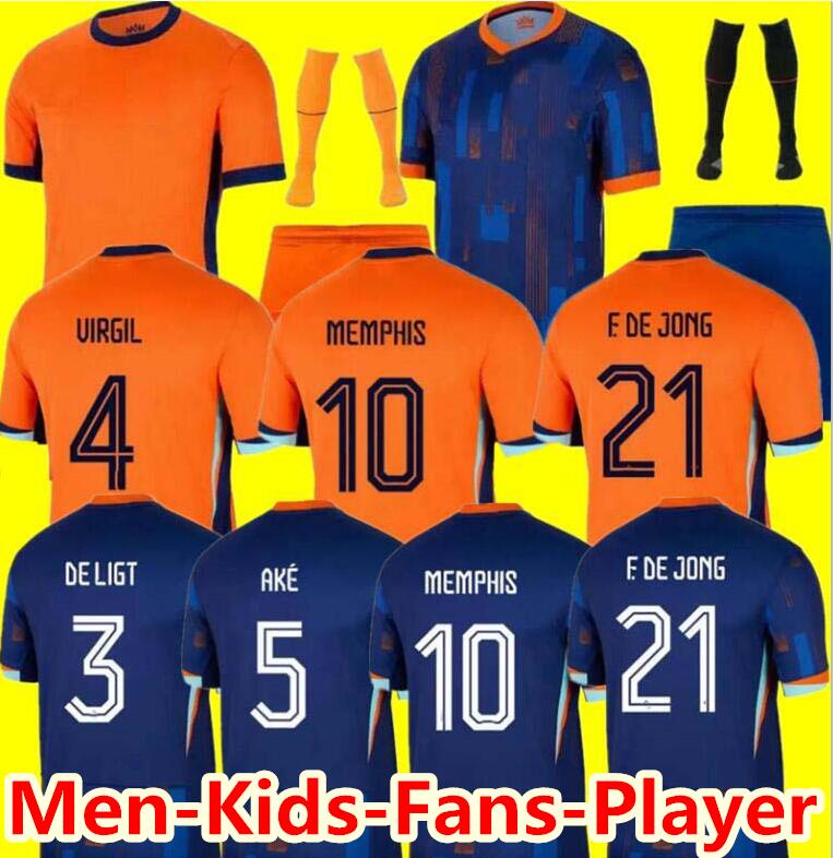 2024 NetHErlANds MEMPHIS Soccer 24 25 Holland Jersey F.DE JONG VIRGIL DUMFRIES BERGVIJN Shirt KLAASSEN BLIND DE LIGT Men KIDS GAKPO MALEN