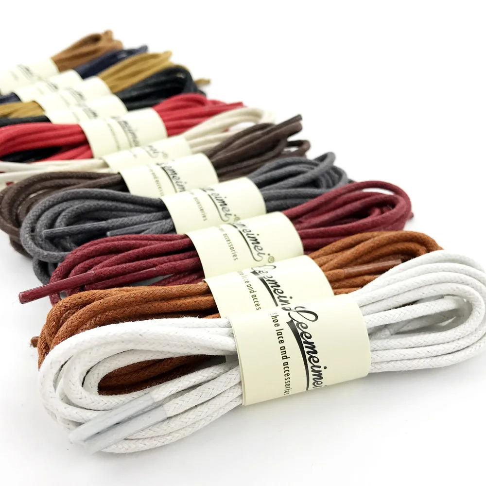 Casual Cotton Shoelaces Waterproof Waxed Oxford Round Shoe laces Leather Shoestring Cord Ropes 60cm80cm100cm120cm140cm180cm 240321