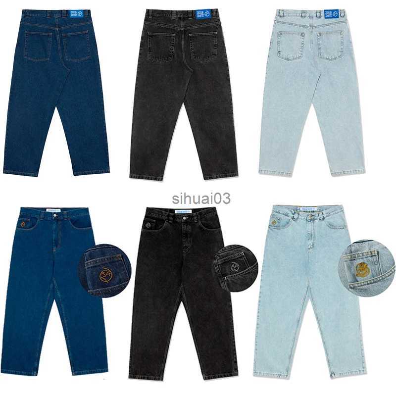 Men's Jeans Y2K Harajuku Loose Straight Jeans Gothic Hip Hop Leisure High end Embroidered Simple Jeans Street Jeans Fashion High Waist Mens WearL