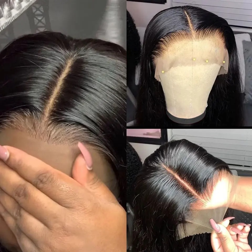 13X6 HD Frontal 13X4 Lace Pre Plucked Glueless Straight Bone Wigs Brazilian Human Hair Wig On Sale