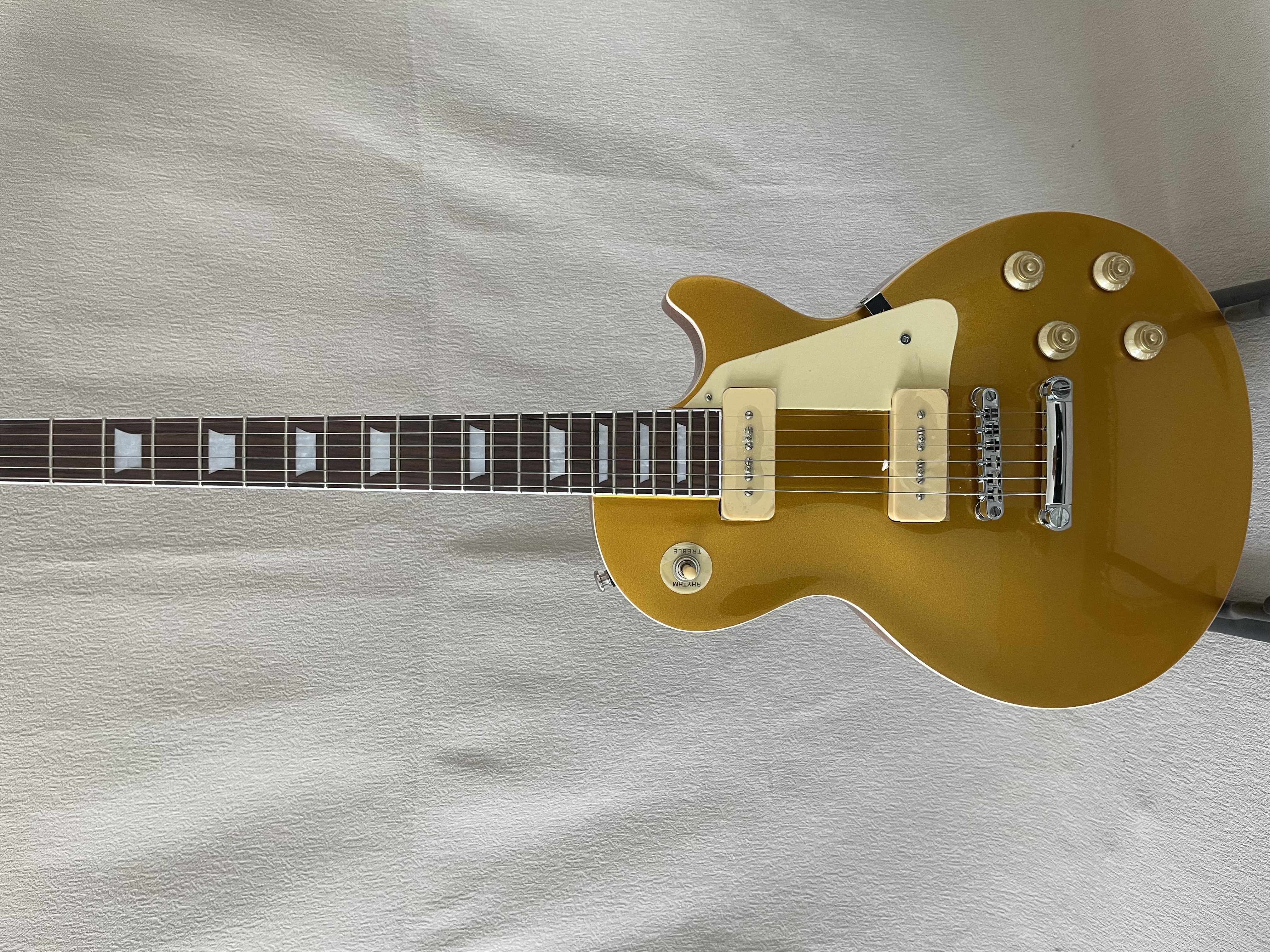 Classic Deluxe Gold Top Electric Guitar ,Gold Sparkle Finish Graphite Nut