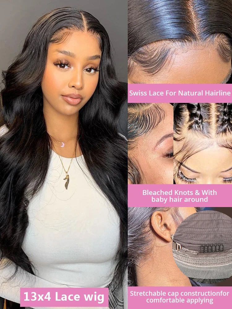 40 42 46Inch Body Wave 360 HD Frontal Wig Glueless Brazilian Wavy 13X4 13X6 Lace Front Human Hair Wigs For Women