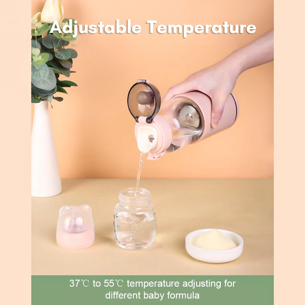 Portable Electric Baby Bottle Warmer USB Charge Temperature Ajustable Display Travel Camping Soak Milk Instant Water 240322