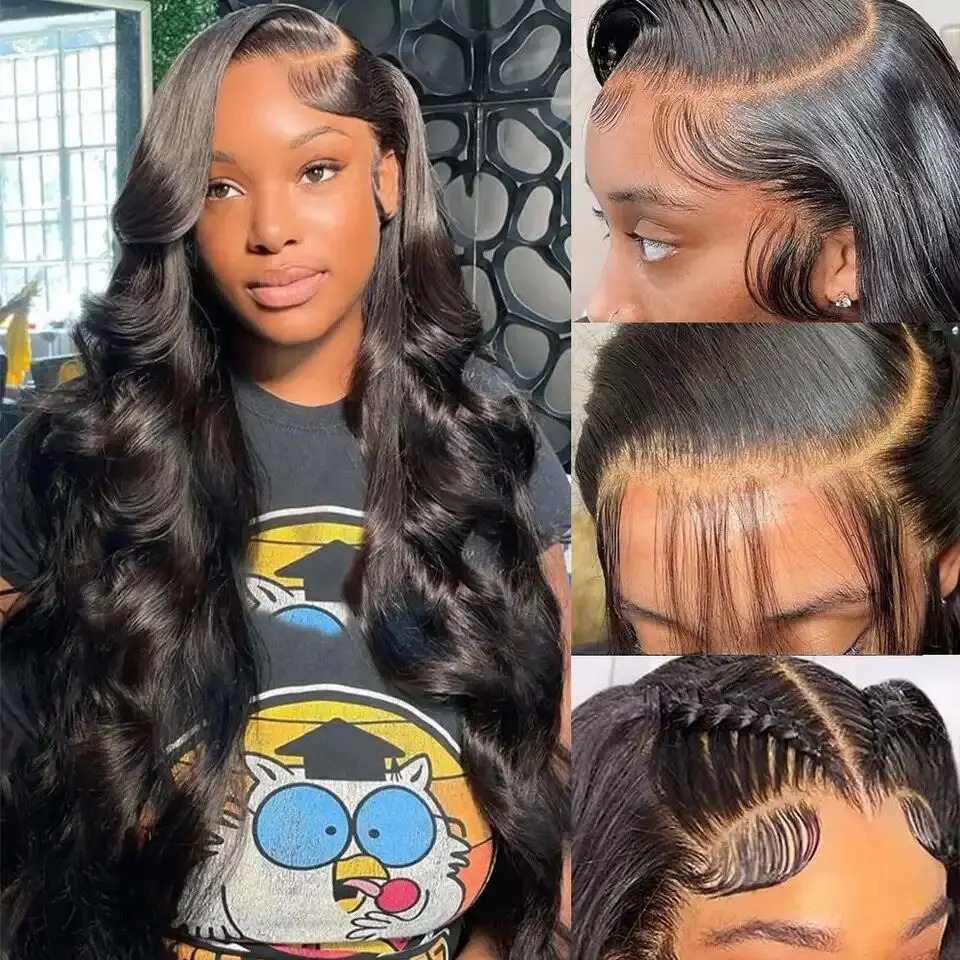 Body Wave 360 Full Human Pre Plucked 13X6 Hd Brazilian Hair Wigs For Women 13X4 Lace Frontal Wig