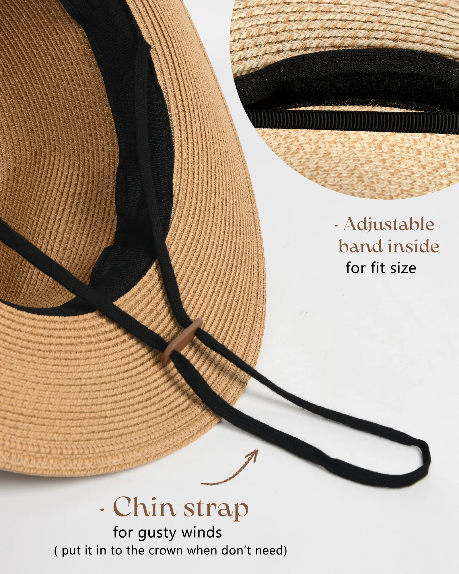 FURTALK Panama Hat Summer Sun Hats for Women Man Beach Straw Men UV Protection Cap chapeau femme 240309