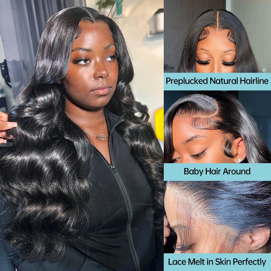 Body Wave 360 Full Wig Human Hair Preplucked HD Lace Frontal Wigs For Women Brazilian Glueless High Ponytail Clearance Sale