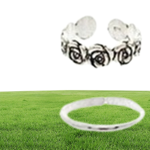 24pcsset Open Toe Rings Silver Plated Toe Rings Fashion Beach Jewelry Accessories Bohemia Style Feet Toe Rings